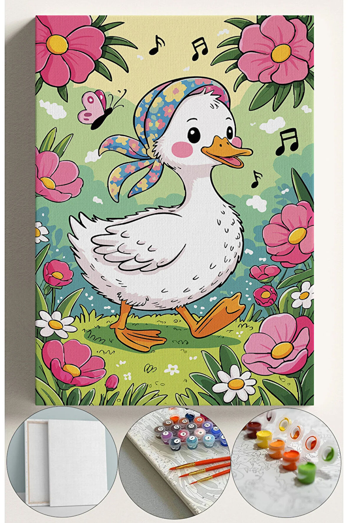 Sayılarla Boyama Seti Numaralı Tuval Fırça Boya 40x50 Cm - MÜZİK ÖRDEK