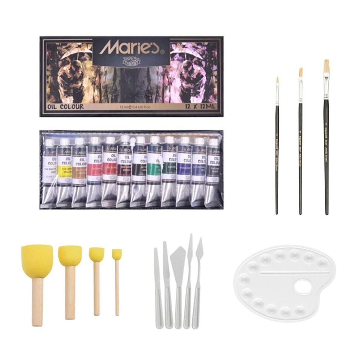 Maries Yağlı Boya Başlangıç Seti 12x12ml