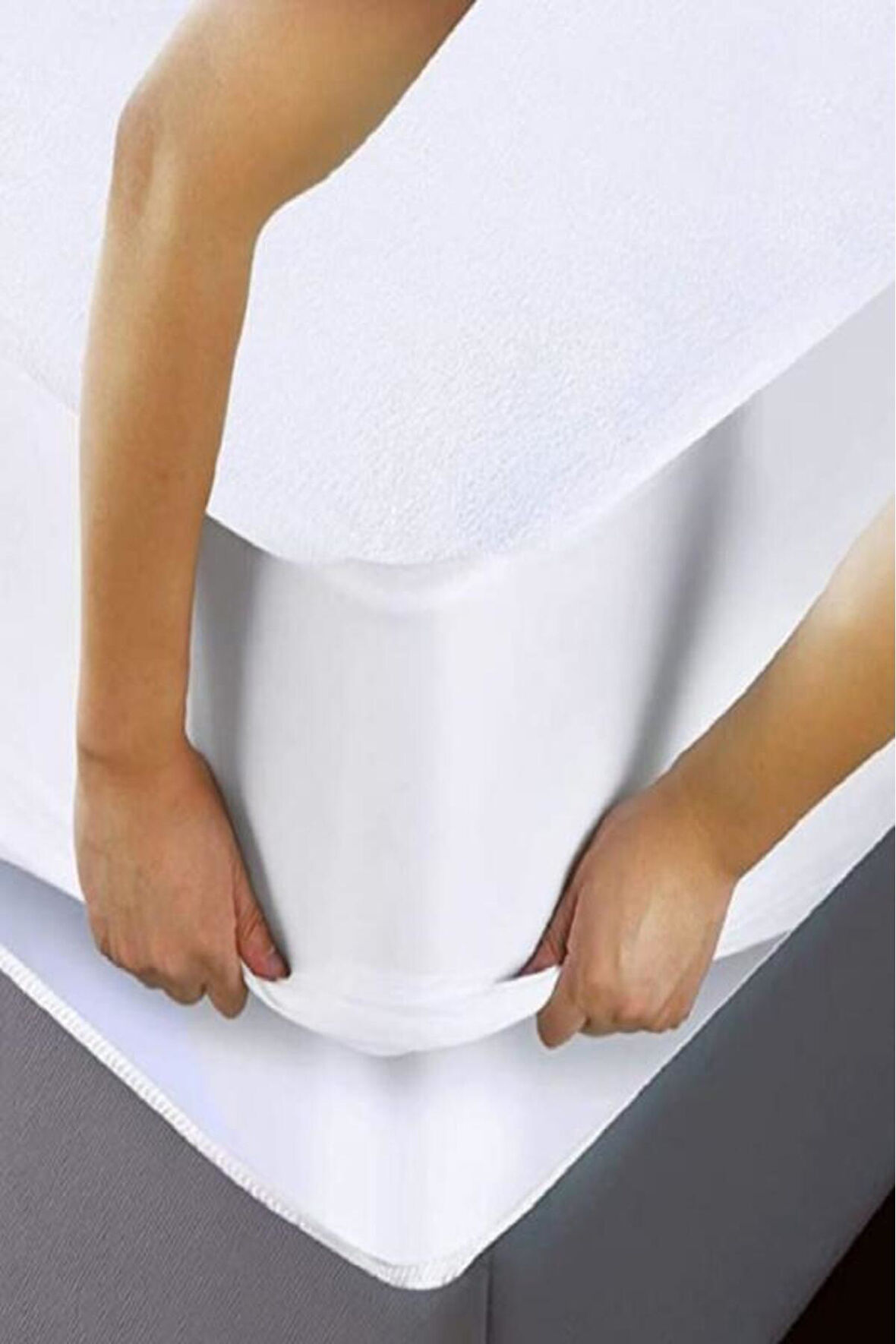 MyCey 90x190 Cm Hem Çarşaf Hem Alez Tek Kişilik Fitted Alez Sıvı Geçirmez