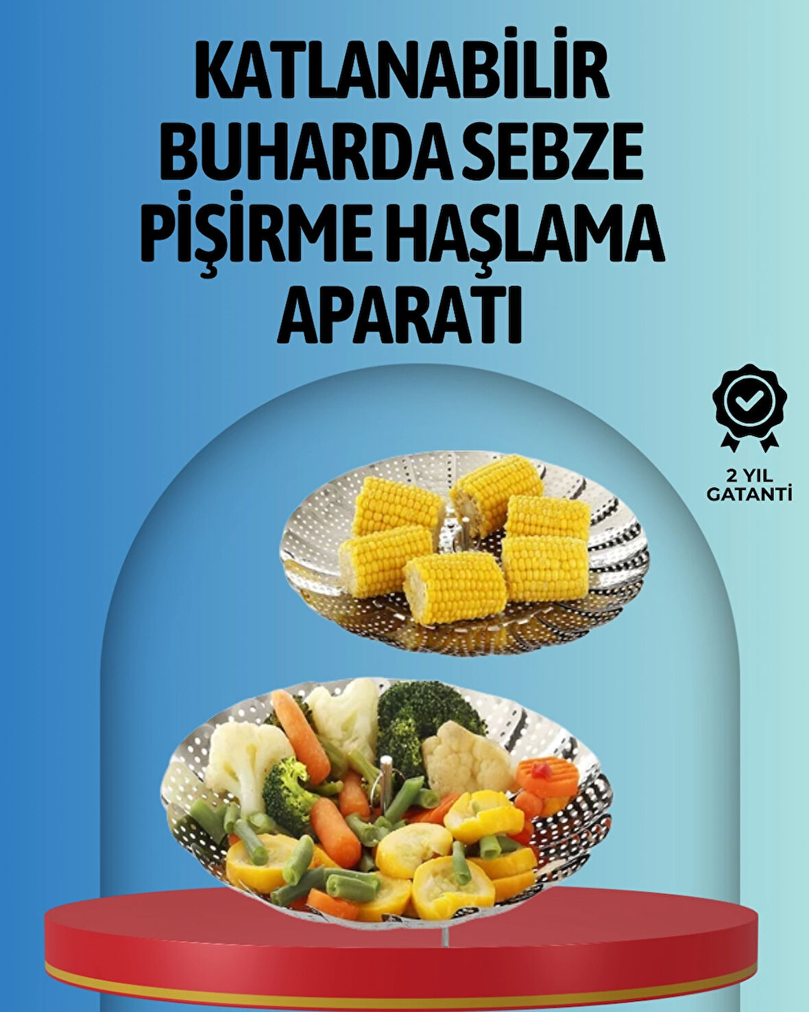 Buharda Pişirme İçin Paslanmaz Çelik Sebze Sepeti – Tüm Tencerelere Uyumlu, Kolay Temizlik