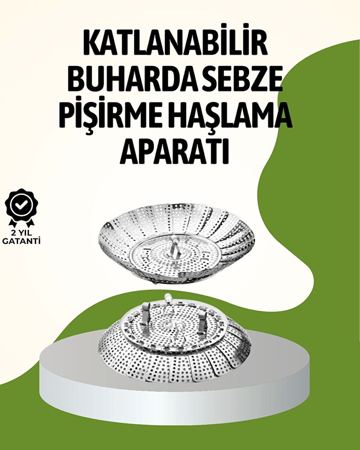 Katlanabilir ve Geniş Kapasiteli Sebze Haşlama Sepeti – 19 cm+ Tencereler İçin