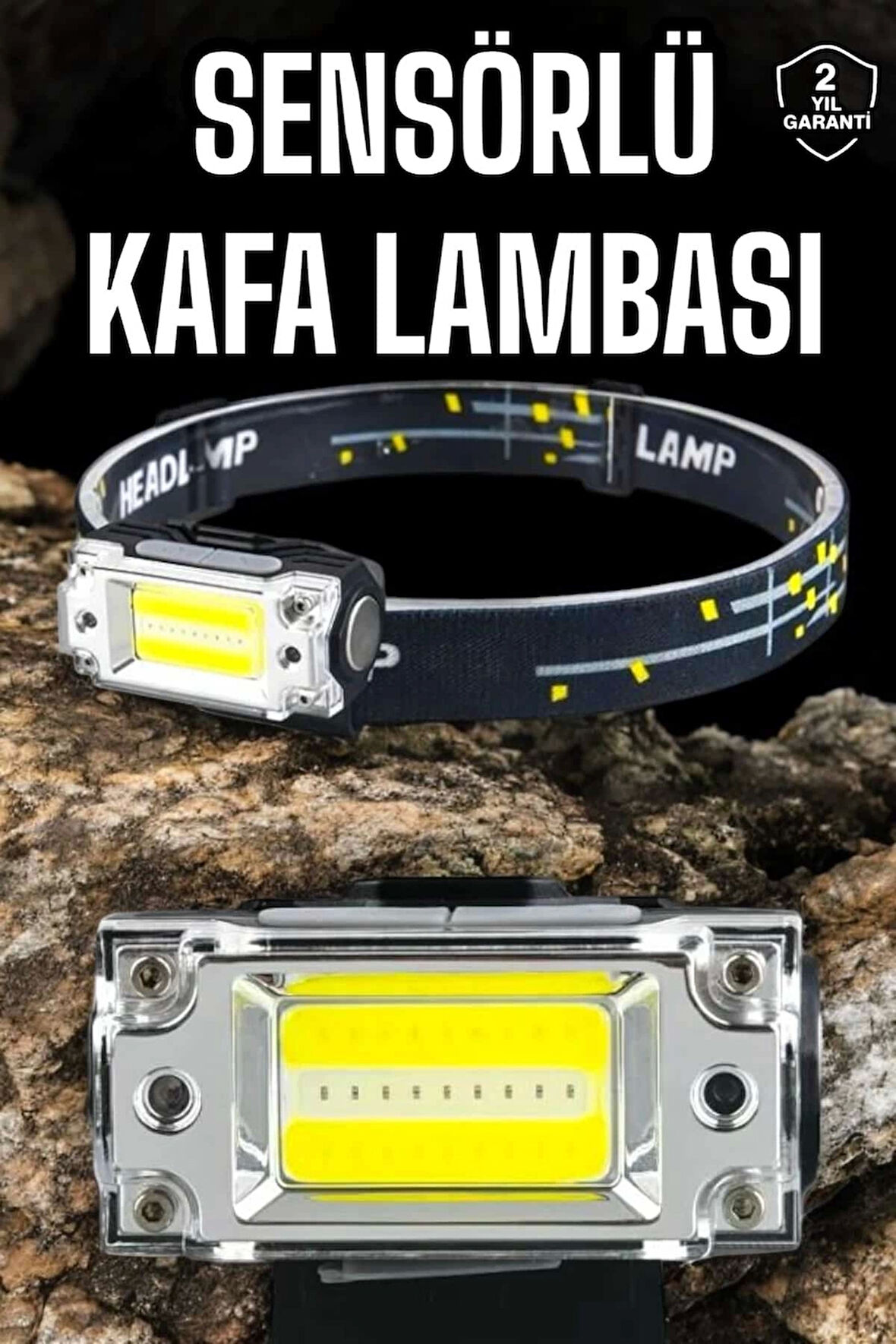 Kafa Lambası Kamp Feneri Balıkçı Feneri Başlıklı Suya Dayanıklı