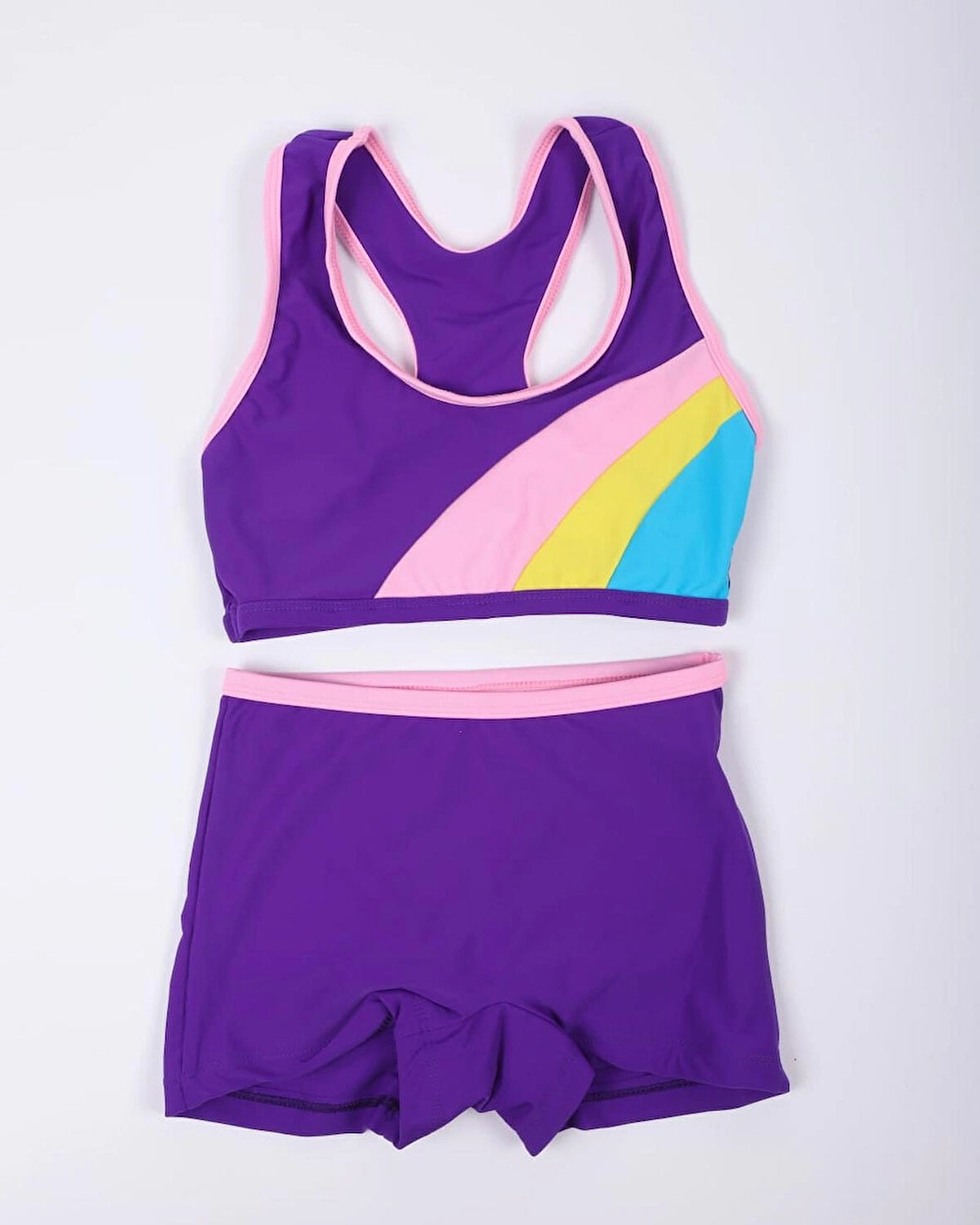 Kız Çocuk Şortlu Bikini- Yüzücü Myo5956