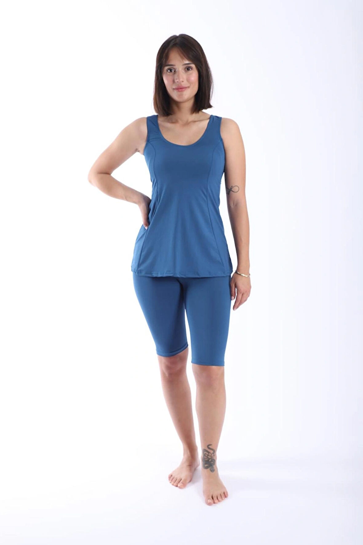 Kadın Dizüstü Taytlı Tankini Mayo Takımı 38-52