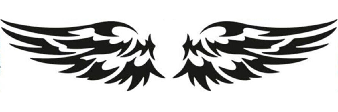 Miyrem Kanat Oto Sticker 2 Adet Siyah 18 x 8 Cm