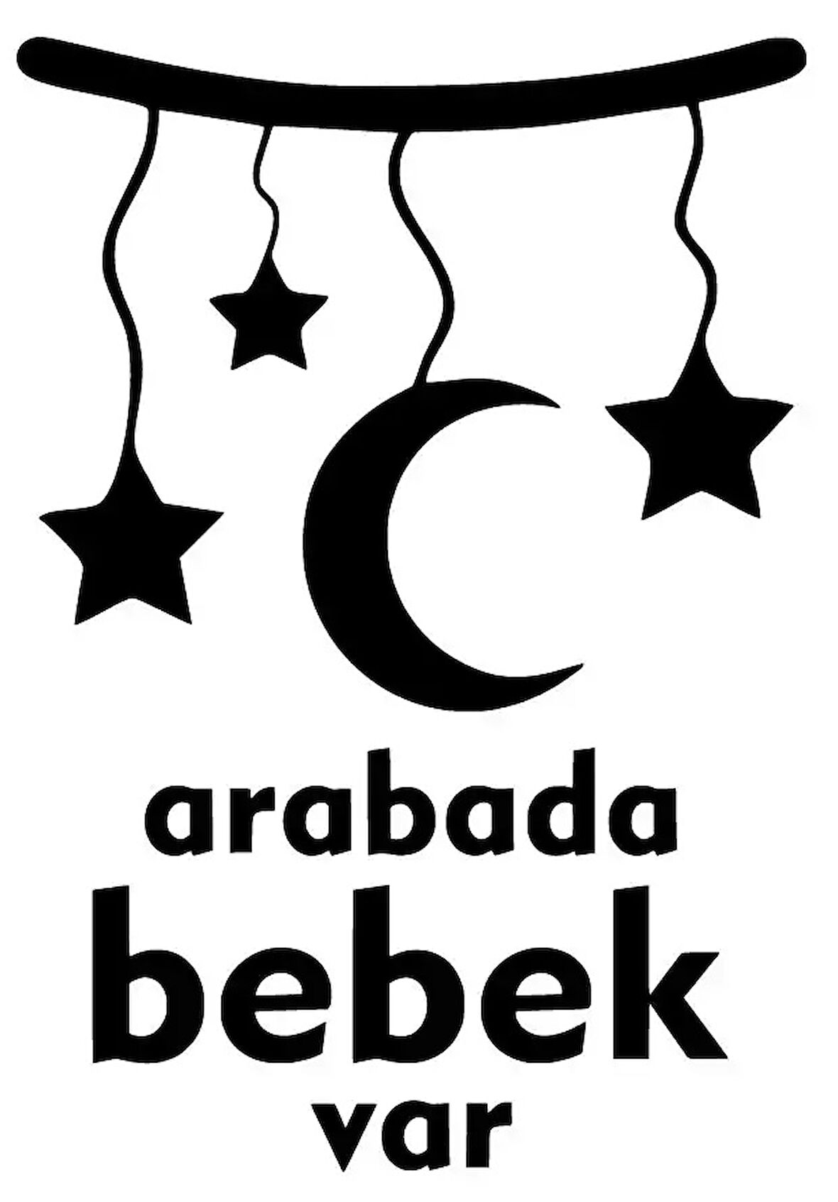 Miyrem Arabada Bebek Var Ay Yıldızlı Sticker 10 x 14 cm
