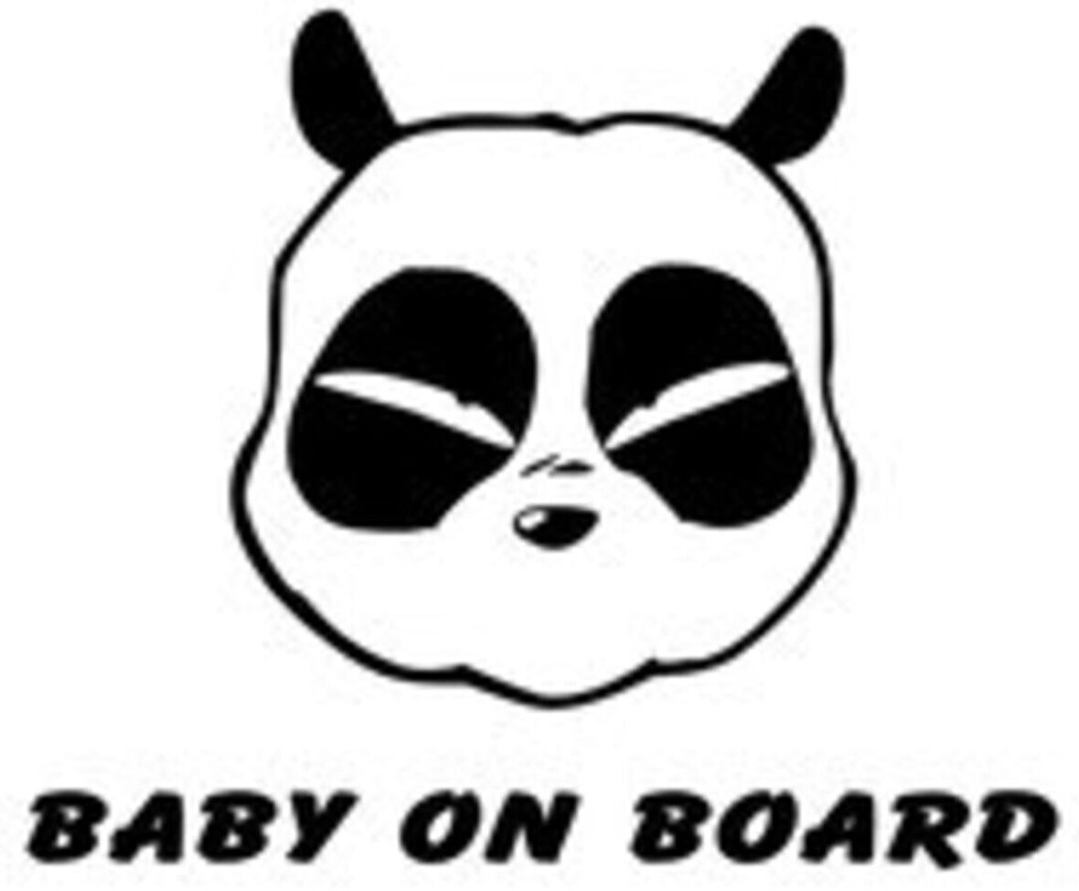 Miyrem Panda Kafası Bebek On Board Sticker 10 x 8 cm