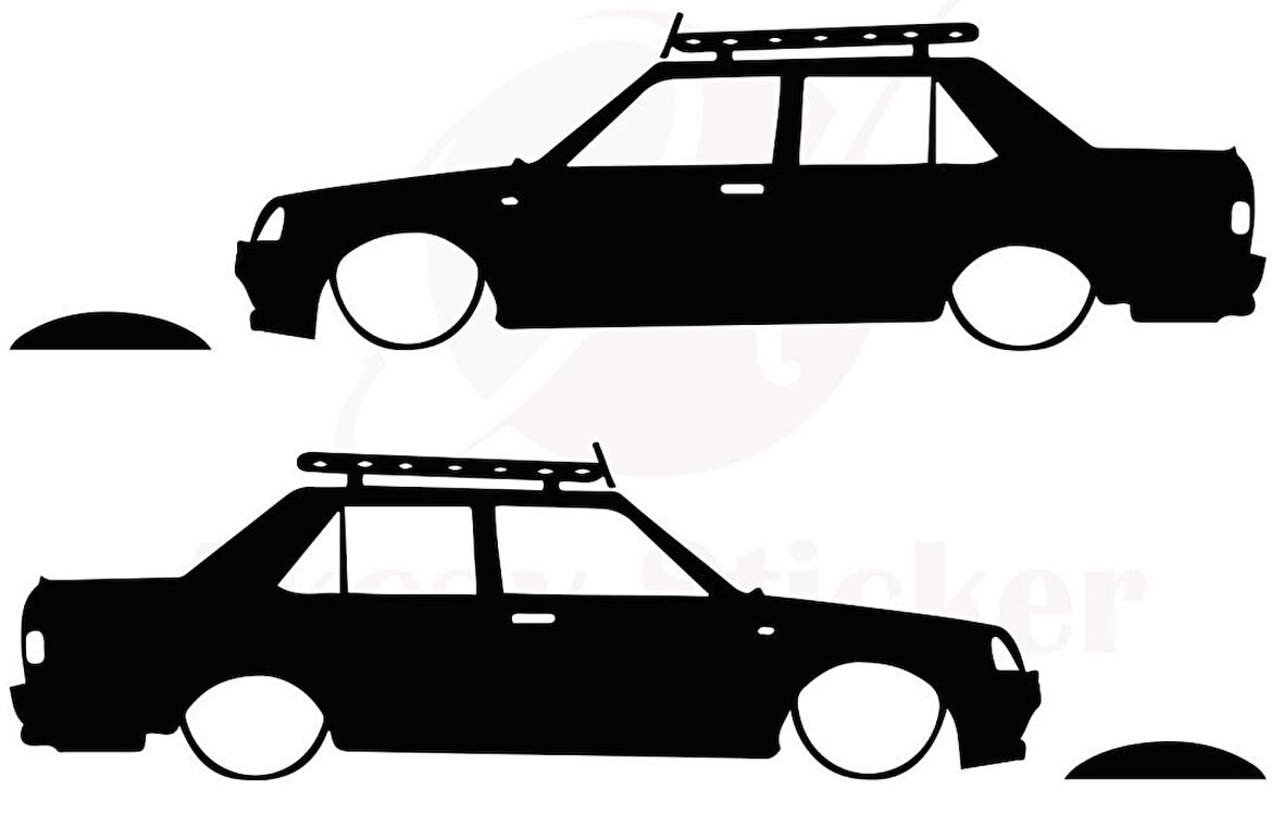 Miyrem Otomobil Tasarım Model 10 Sticker 20 x 6 cm 2 Adet