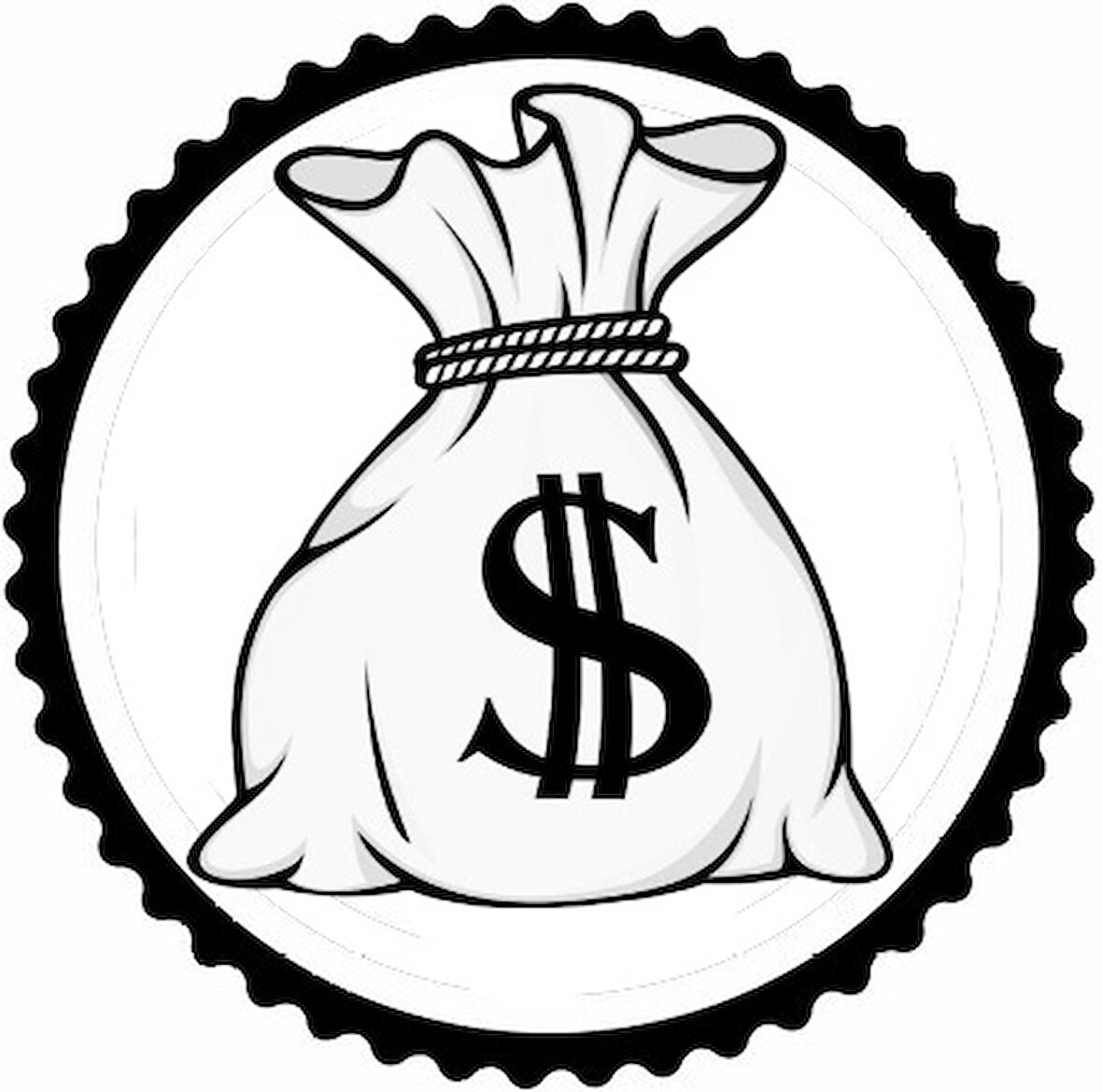 Miyrem Bir Çuval Dolar Tasarım Sticker 50 x 50 cm