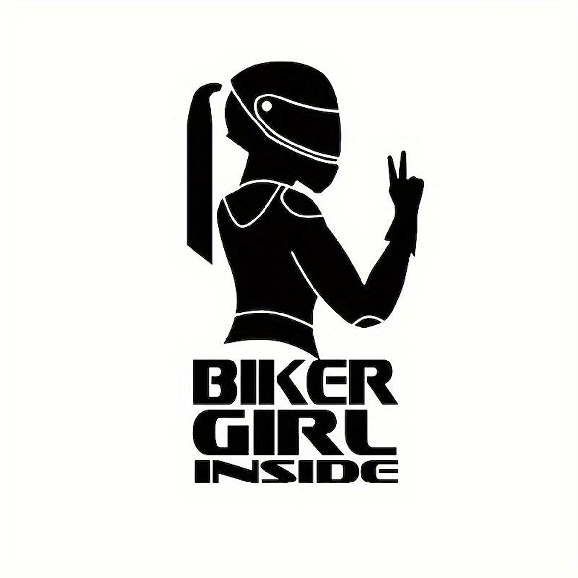 Miyrem Bıker Gırl Arka Cam Sticker 10 x 17 cm