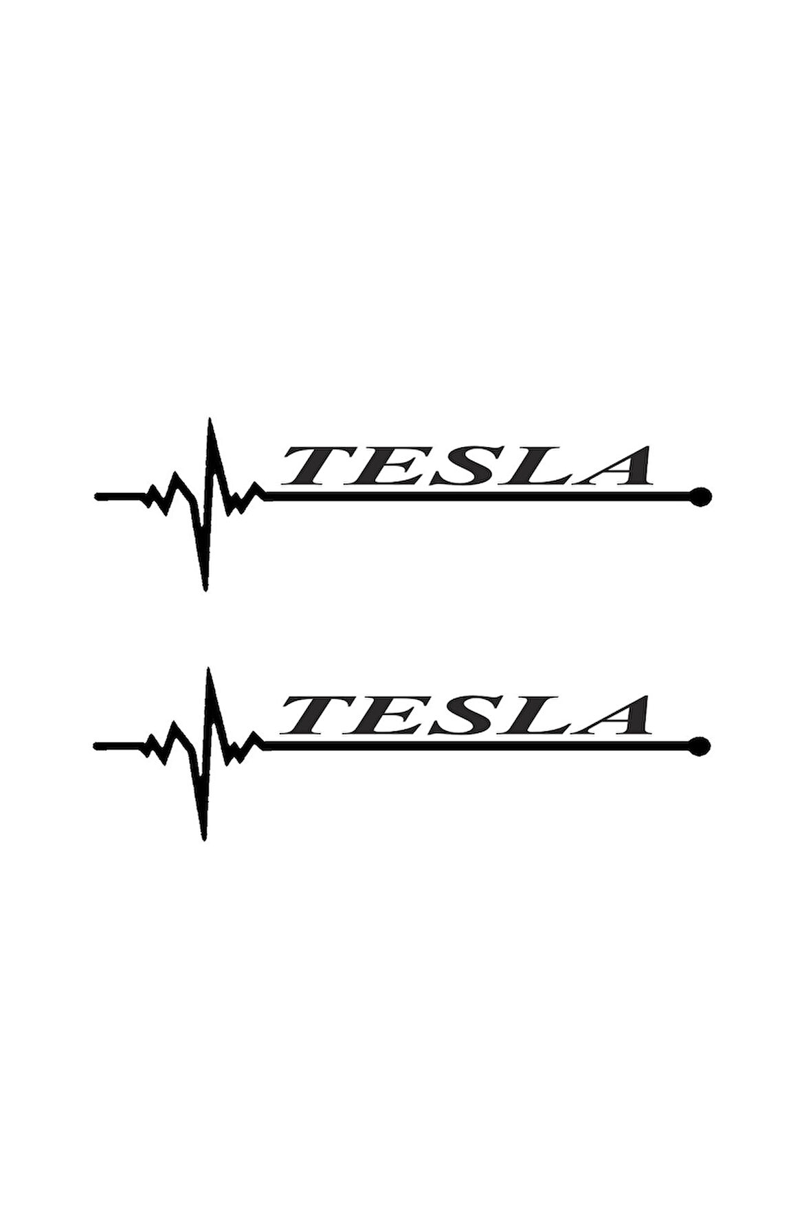Miyrem Nabız Ritm Oto Cam Sticker Tesla 30 x 8 cm