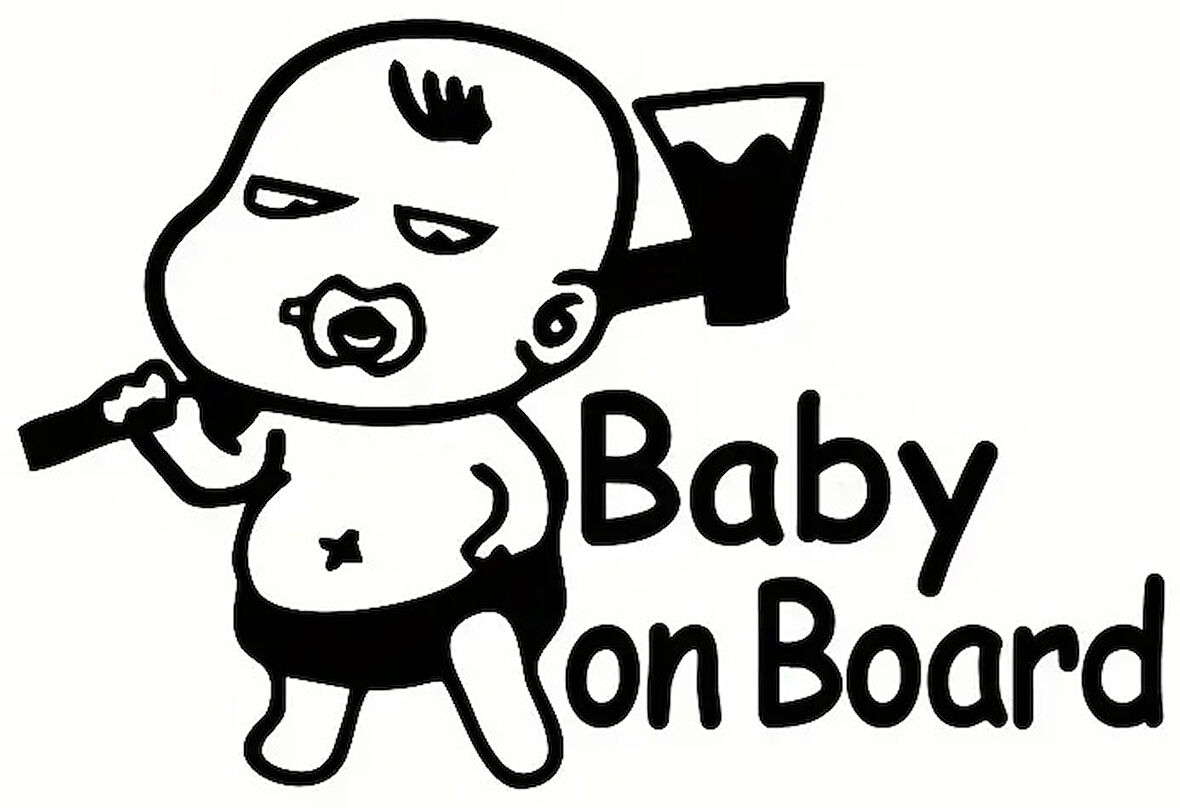 Miyrem Arabada Bebek Var Baltalı Çocuk Sticker 20 x 14 cm