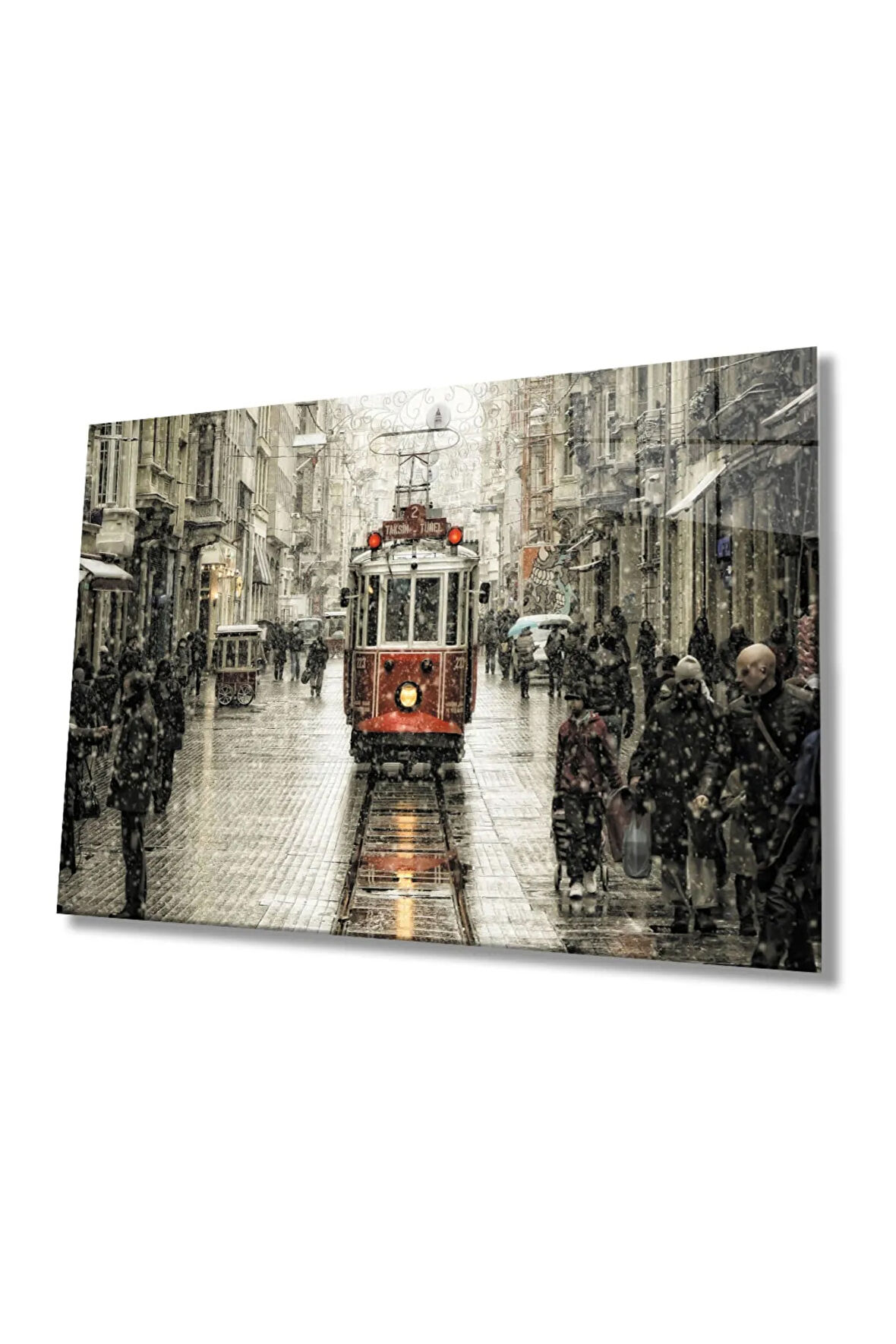  Miyrem Glasses Collection -A1^#  Istanbul Istiklal Caddesi Manzara Dayanıklı Cam Tablo Hediye