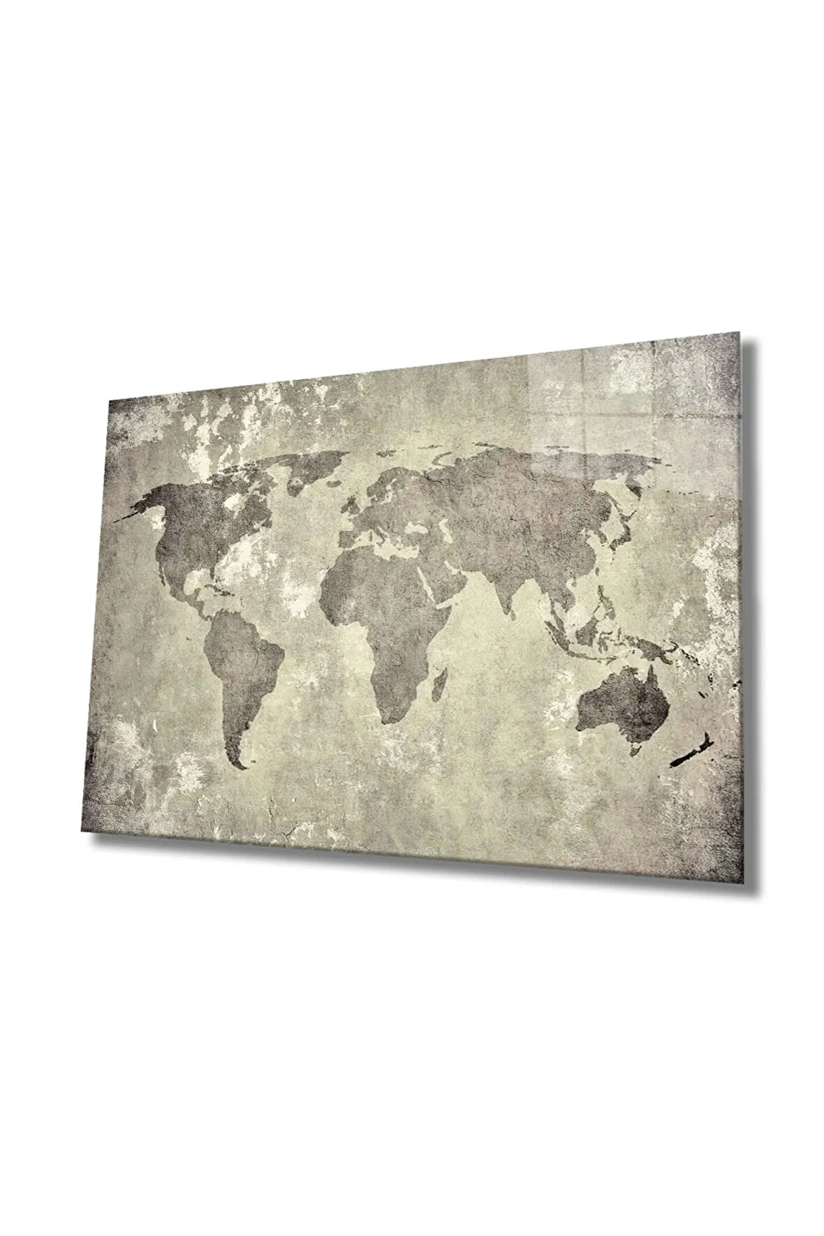  Miyrem Glasses Collection -A1^#  Dünya Haritası Cam Tablo