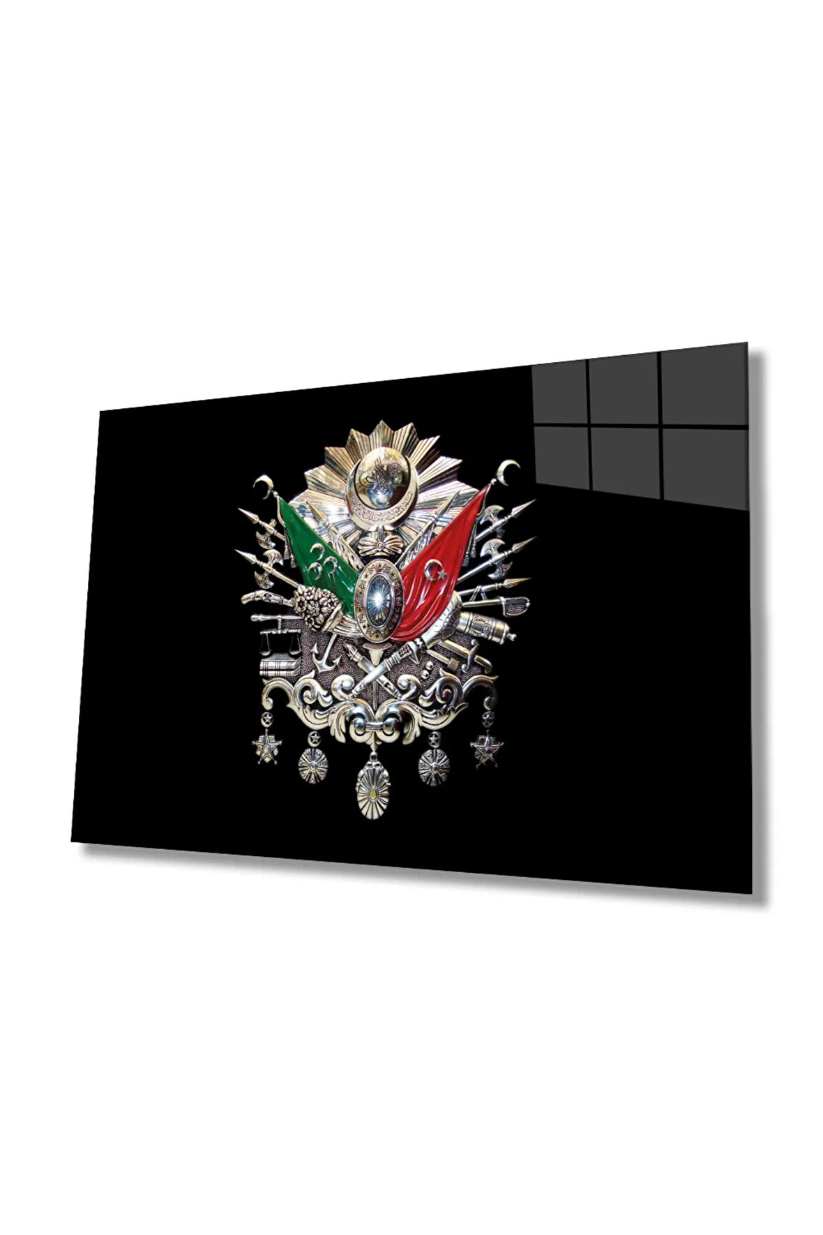  Miyrem Glasses Collection -A1^#  Osmanlı Arması Tuğrası Cam Tablo