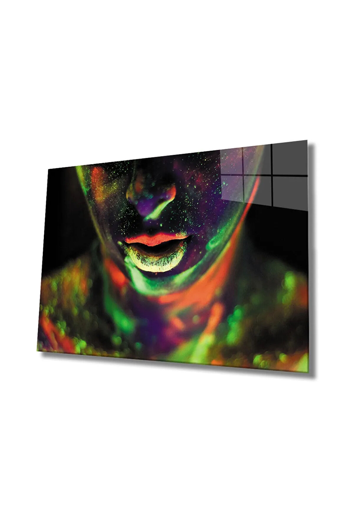 Miyrem Glasses Collection -A1^#  Karanlıkta Parlayan Kadın Neon Cam Tablo 
