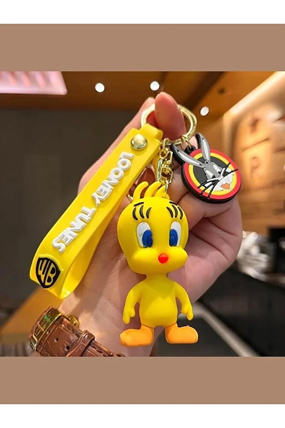 Sevimli 3D Silikon Anahtarlık Kaliteli Büyük Boy Tweety