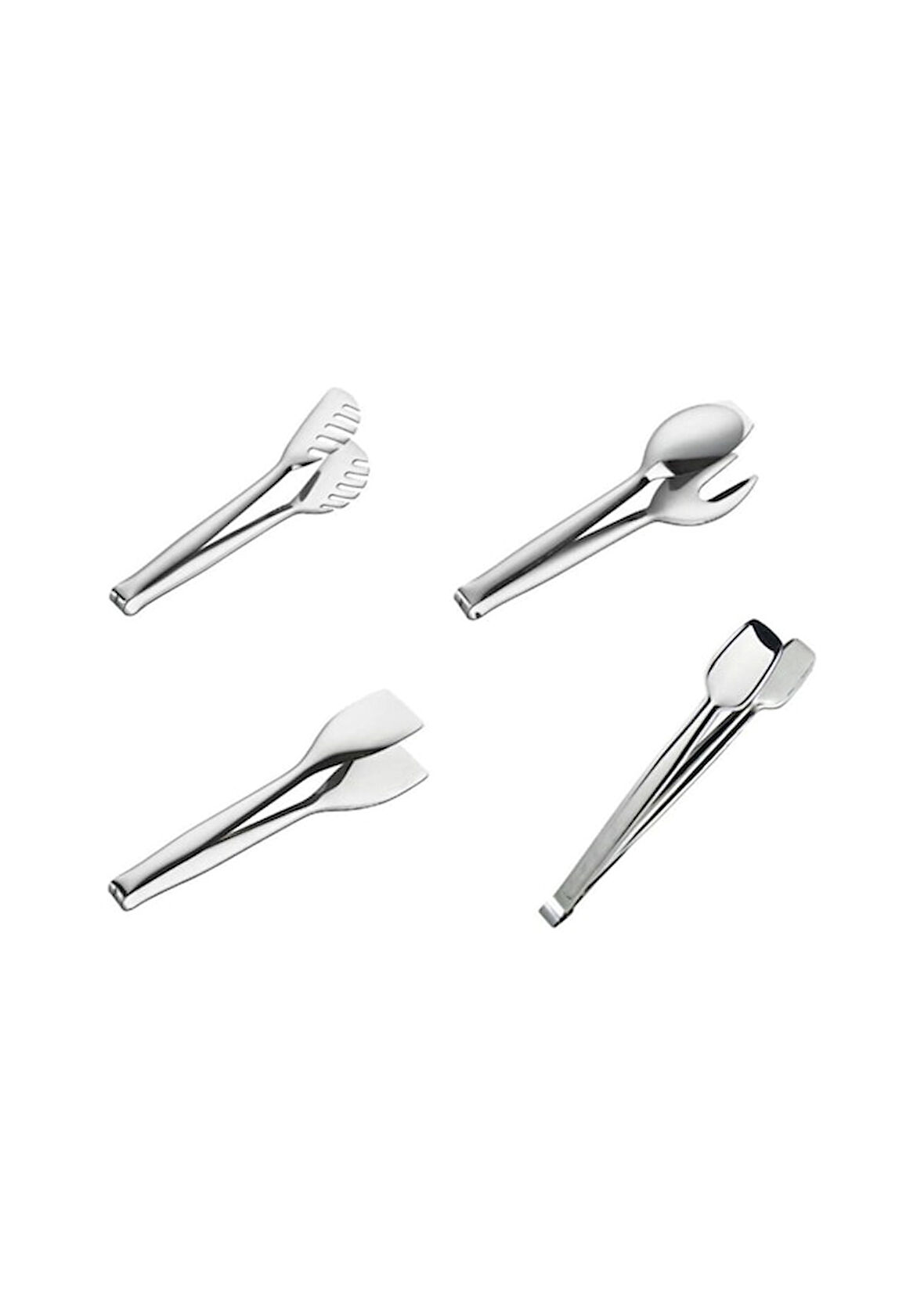 Nehir 4'lü Çelik Maşa Seti Pasta+ızgara+servis+makarna Maşa Çelik