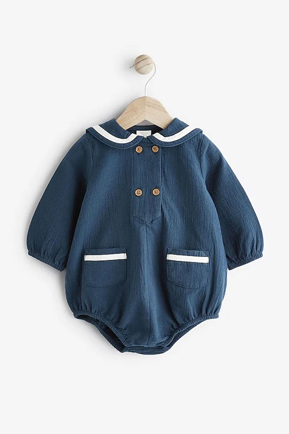 % 100 Pamuklu Lacivert Denizci Romper Çorap Set