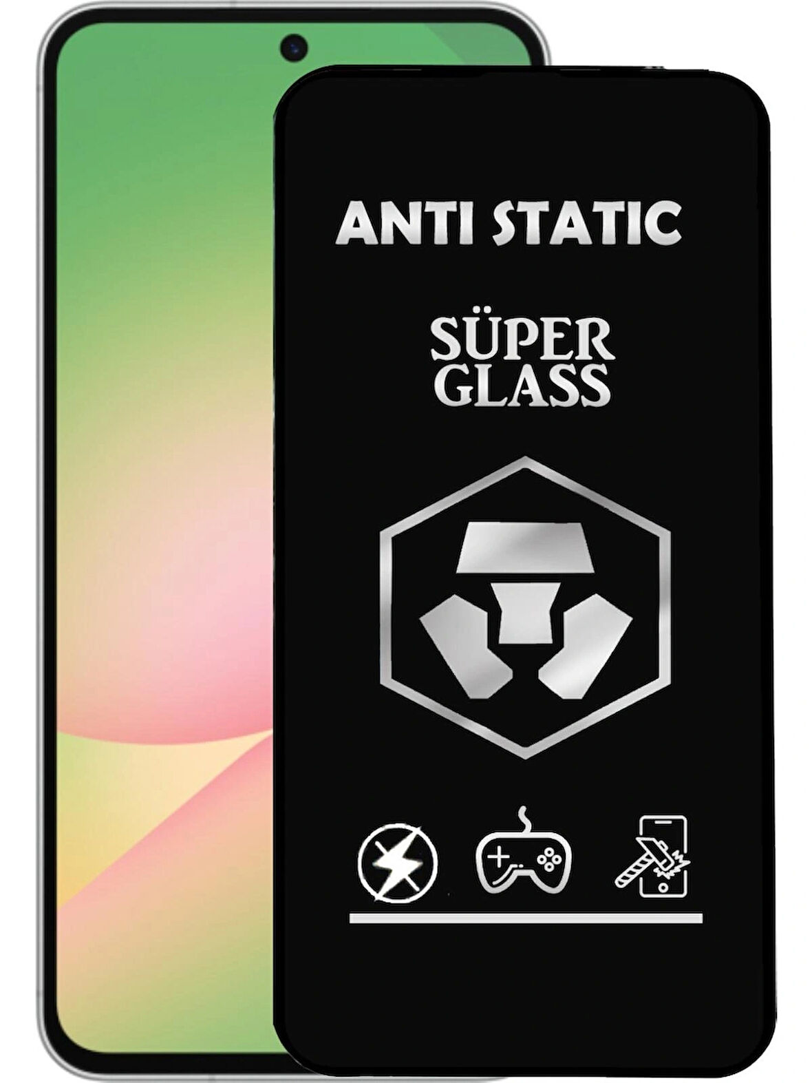 Samsung Galaxy A56 Uyumlu Anti Static Toz Tutmayan Çerçeveli Temperli Ekran Koruyucu Cam