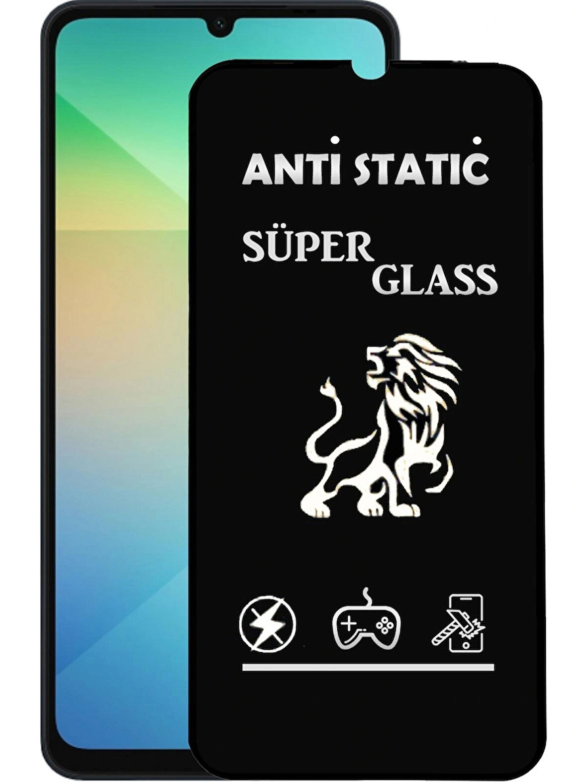 Samsung Galaxy A06 Uyumlu Anti Static Toz Tutmayan Çerçeveli Temperli Ekran Koruyucu Cam