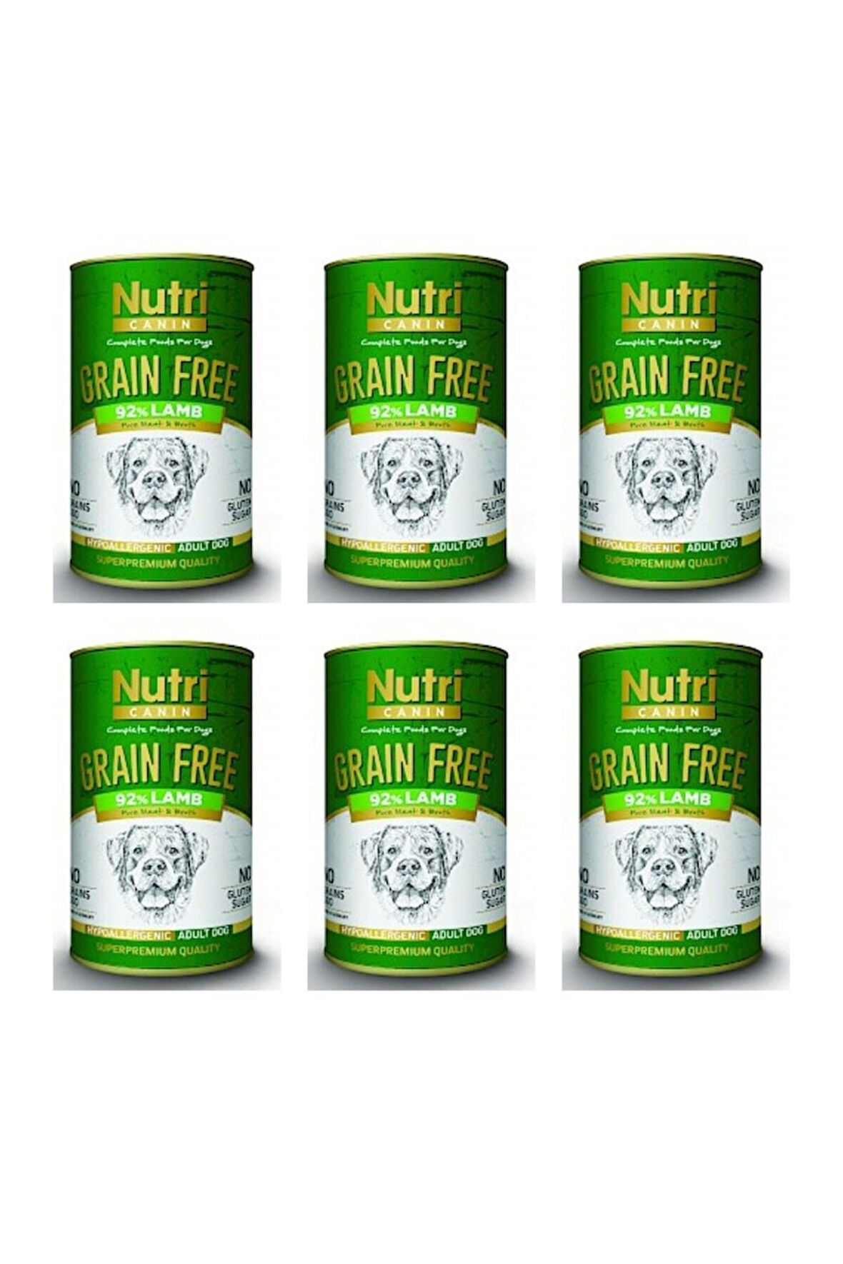 Kuzu Etli Tahılsız Yetişkin Köpek Konservesi 400 Gr x 6 Adet