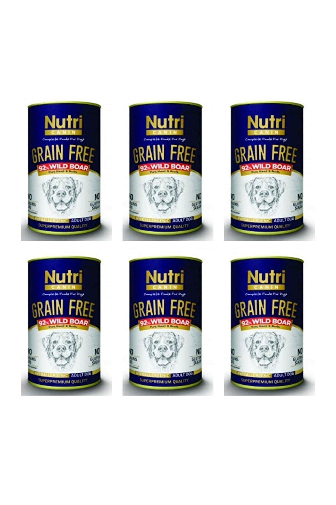 Yaban Domuzu Etli Tahılsız Yetişkin Köpek Konservesi 400 Gr x 6 Adet