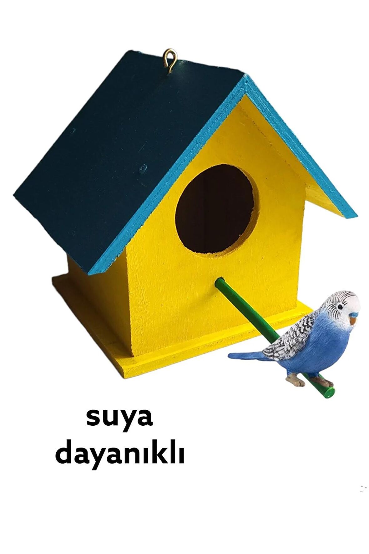 Ahşap Kuş Yuvası Dış Mekan Suya Dayanıklı 14x14x19 Cm