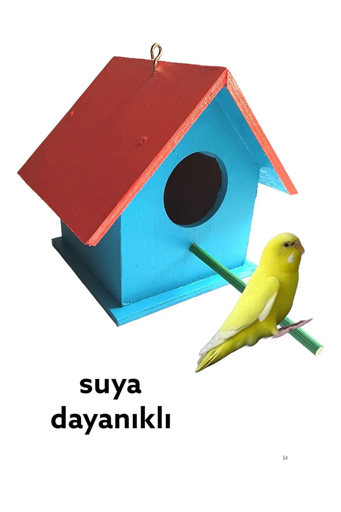 Ahşap Kuş Yuvası Kuş Evi Dış Mekan Suya Dayanıklı 14x14x19 Cm