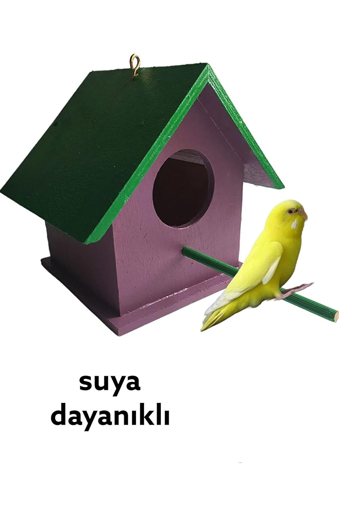 Ahşap Kuş Yuvası Dış Mekan Suya Dayanıklı 14x14x19 Cm
