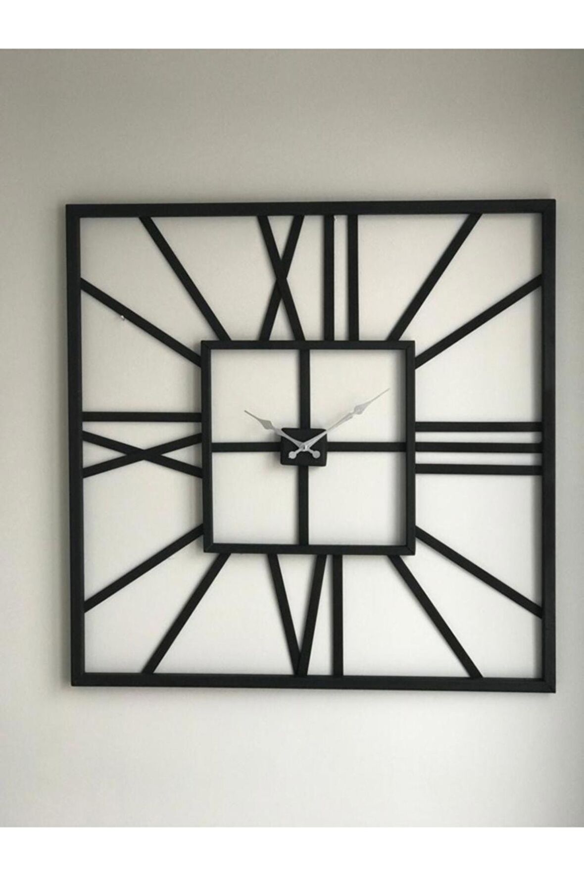 Ferforje 80*80 Cm Metal Duvar Saati