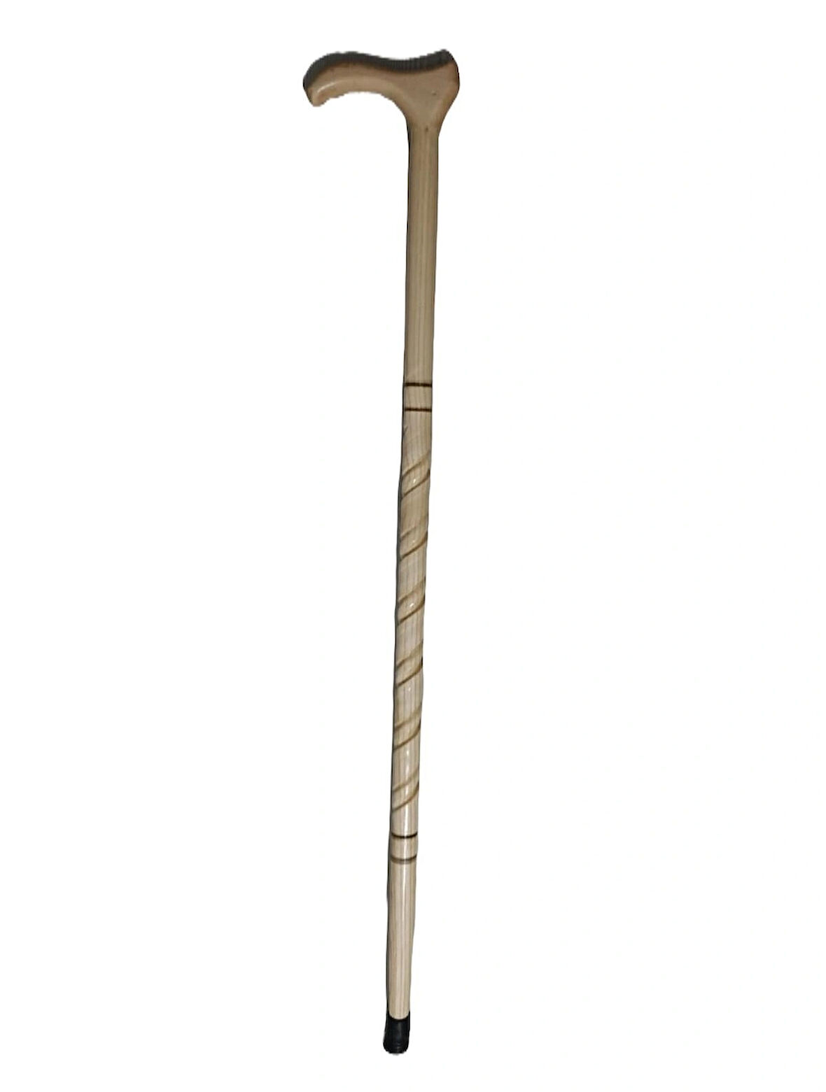 Ahşap Baston, Asa, Kıvrımlı Desenli, 90cm