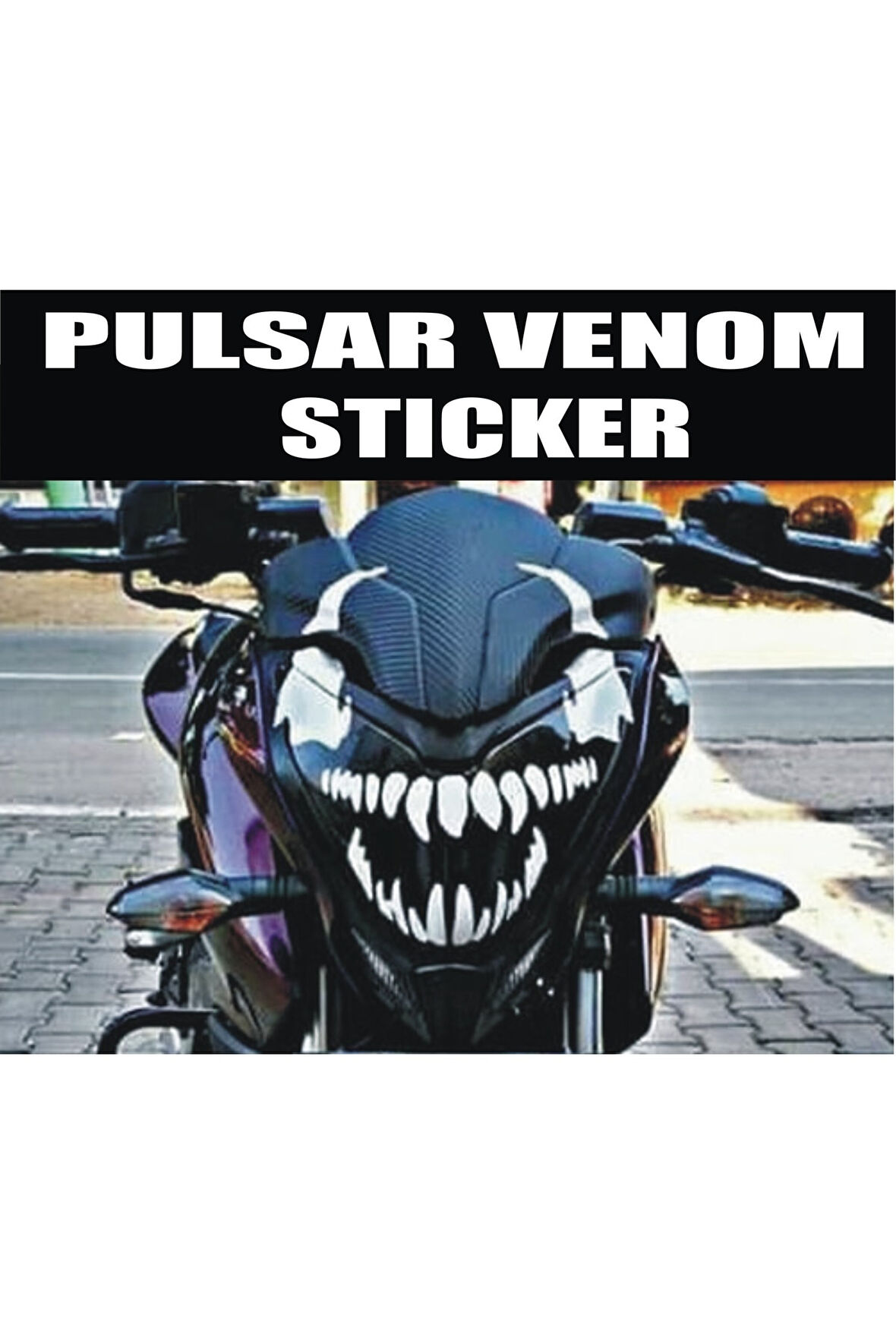 yeni özel  motosiklet Sticker Pulsar-Venom-Bajaj Uyumlu Beyaz