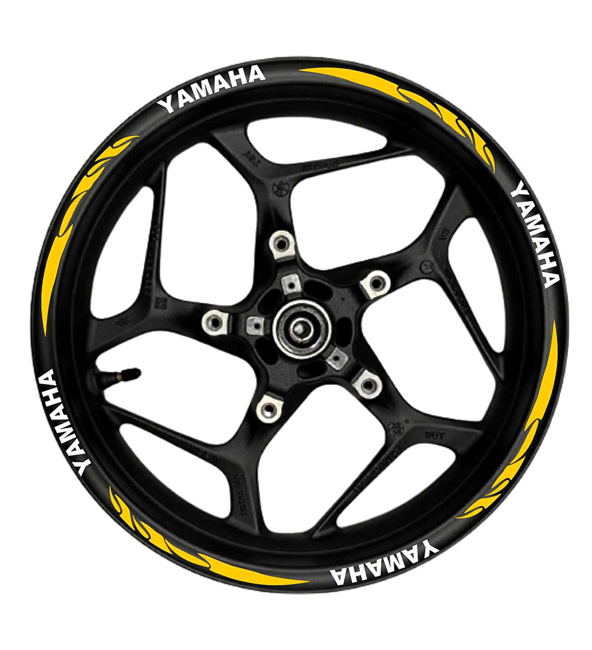 Yamaha Beyaz yazılı  yeşil reflektif pençe şeritli