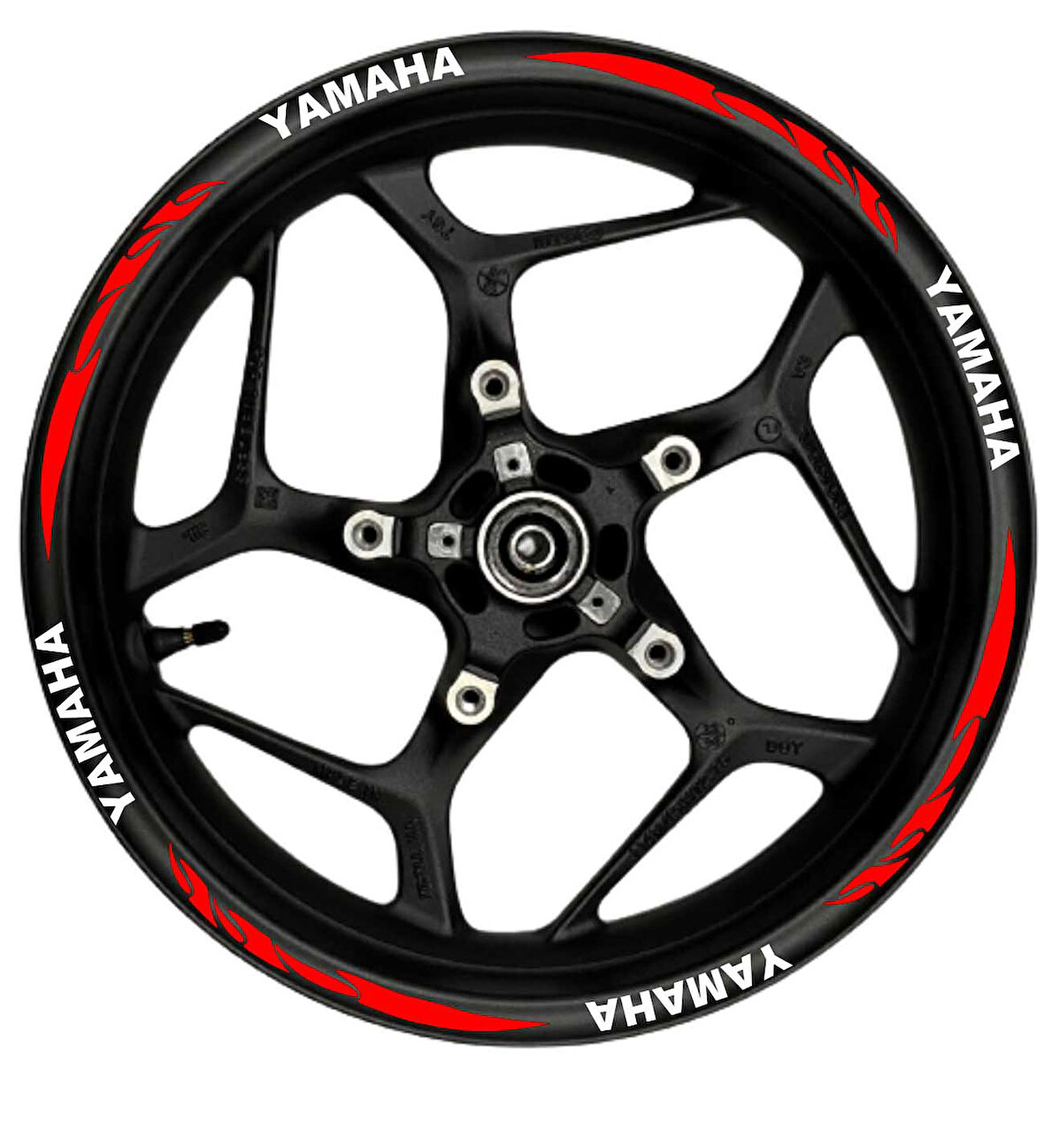 Yamaha Beyaz yazılı  sarı pençe şeritli