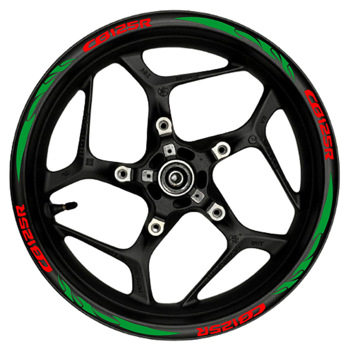 CB125R kırmızı yazılı  beyaz pençe şeritli