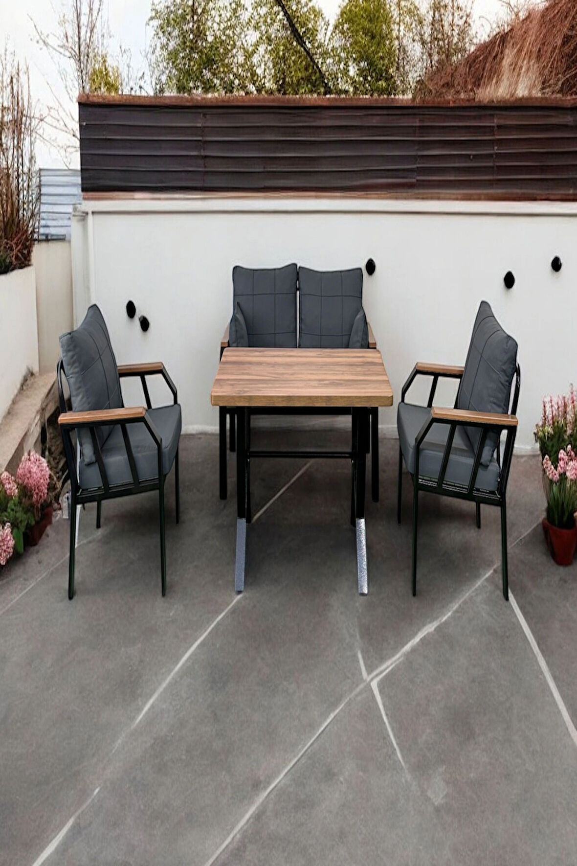 Nergiz 2 1 1 Masa Bahçe Balkon Mobilyası,lacivert