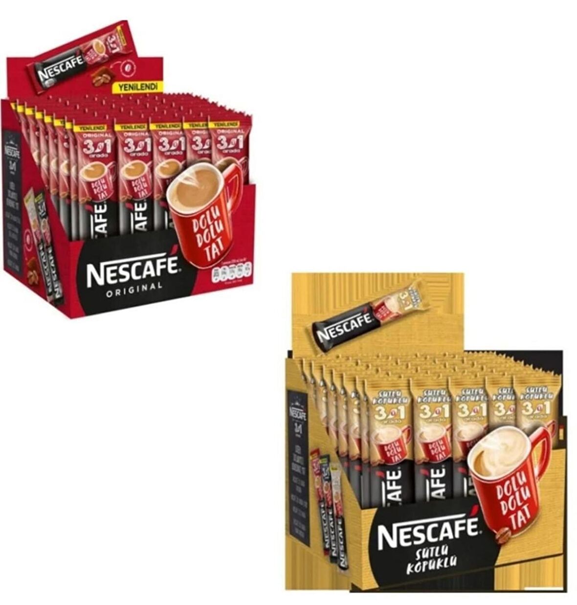 Nescafe 3'ü 1 Arada 2'li Set 48'li (original, Sütlü Köpüklü)