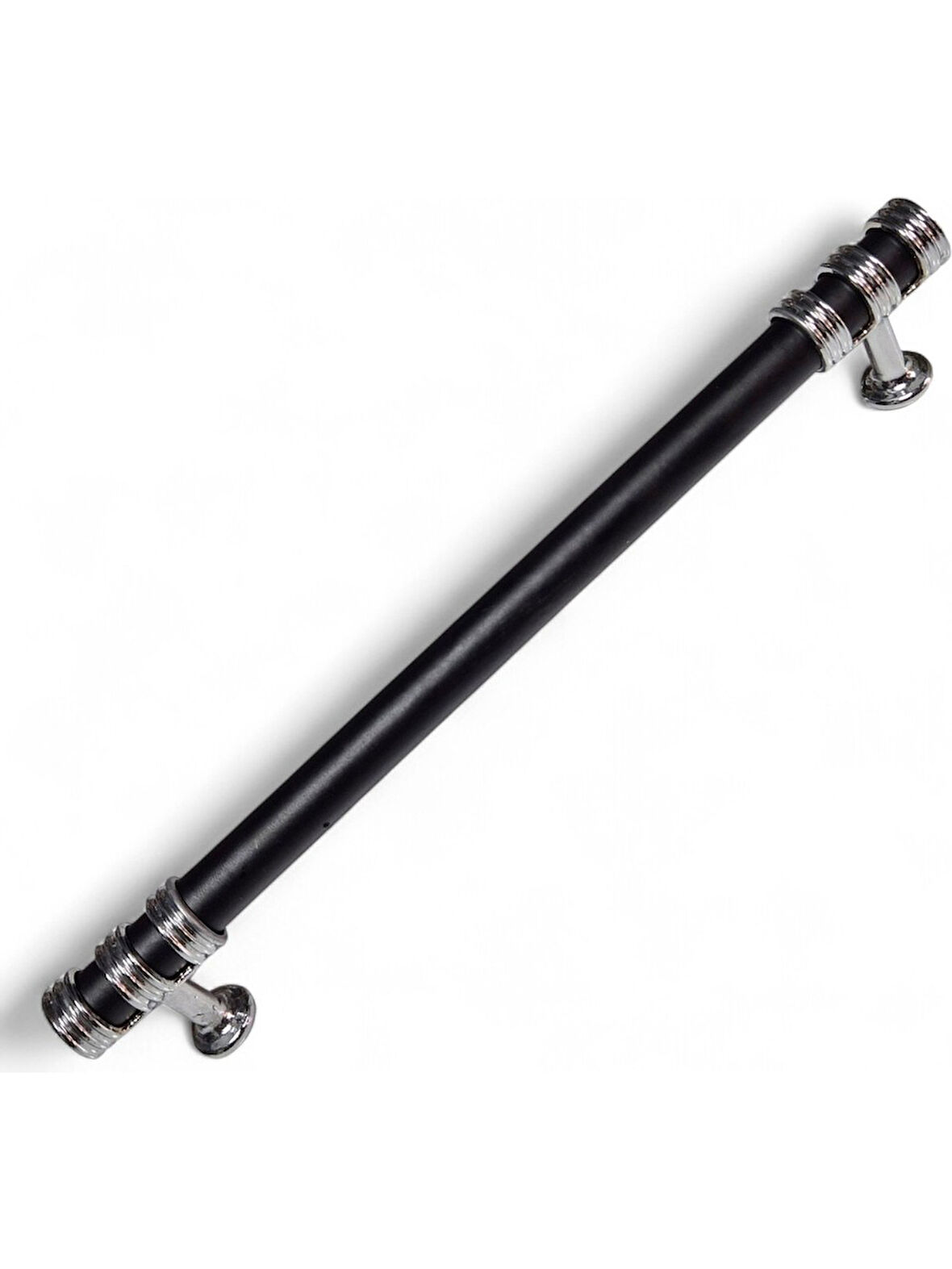 Nesli Alüminyum Metal Lüks Modern Mobilya Çekmece Mutfak Dolabı Kulpu Siyah-Krom 160mm
