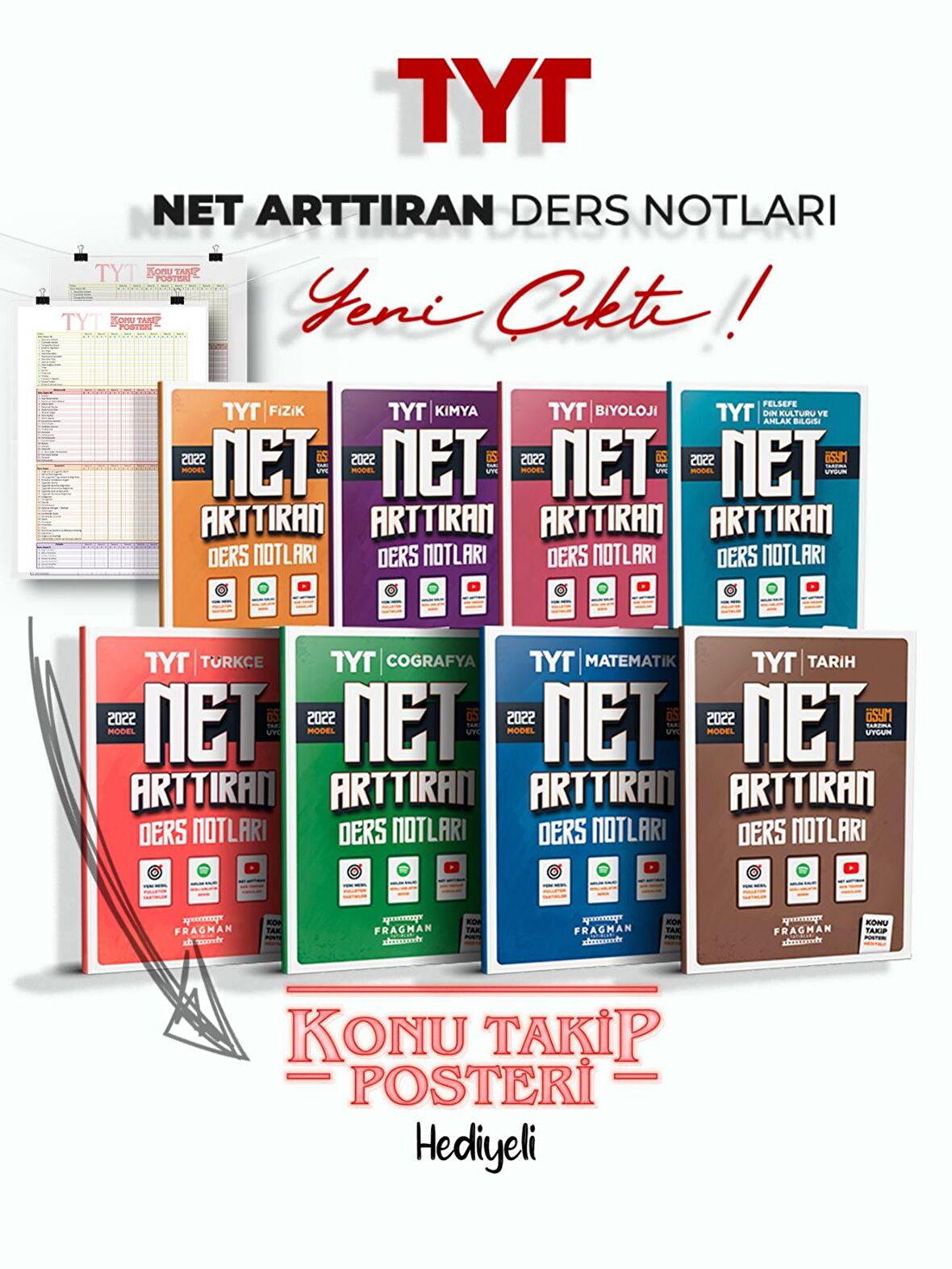 2022 TYT Net Arttıran Ders Notları Full Set TYT Konu Takip Çizelgesi Hediyeli Ösym Tarzına Uygun