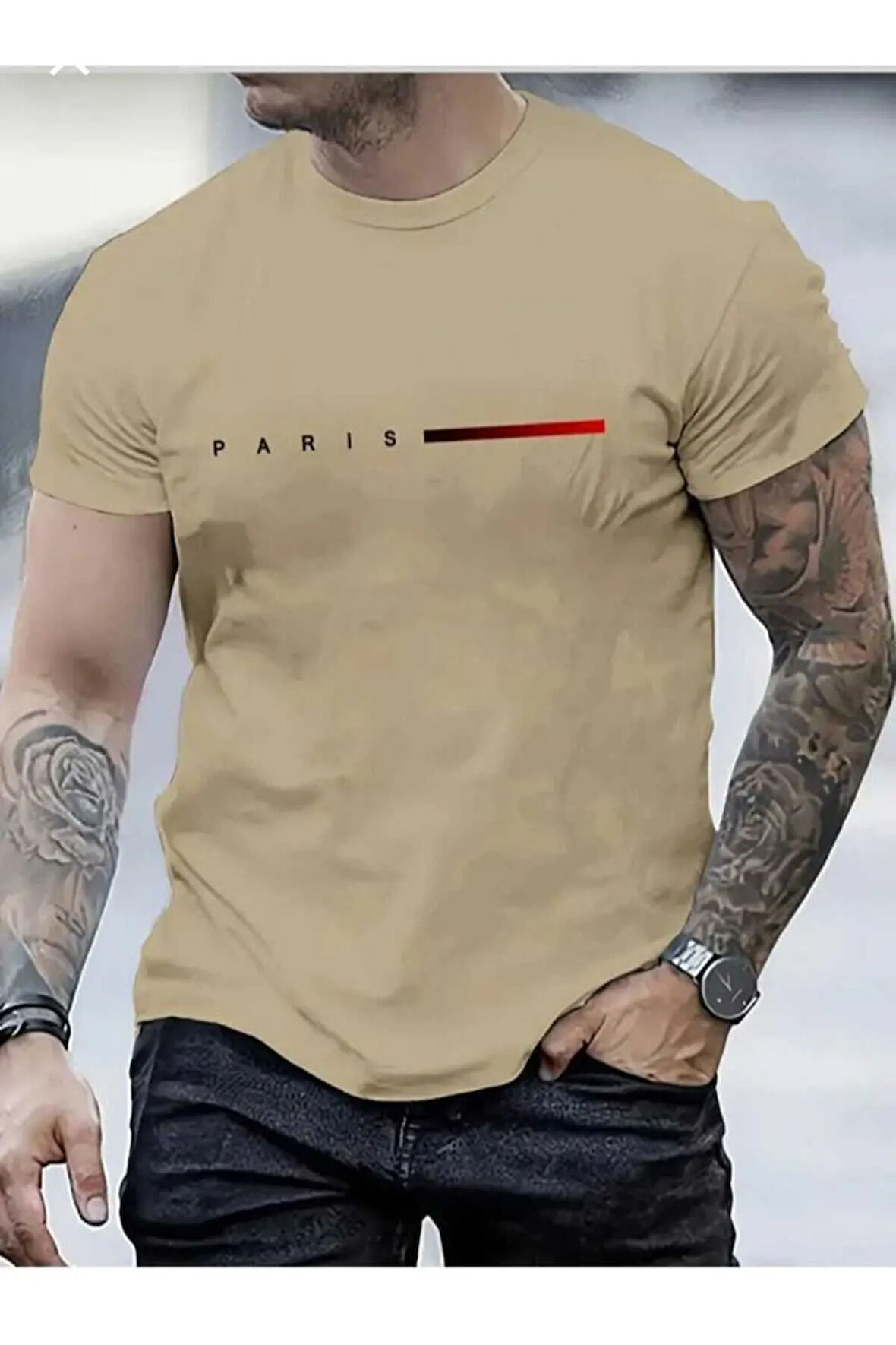 malkoçbey kısa çizgi paris baskılı oversize unisex basic t-şhirt