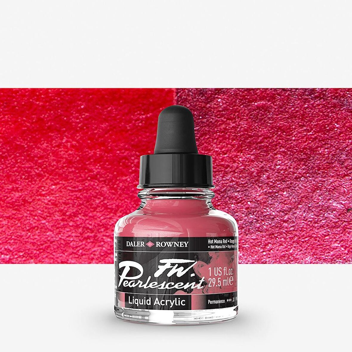 Daler Rowney FW Pearlescent Acrylic Inks 29.5ml Hot Mama Red 114