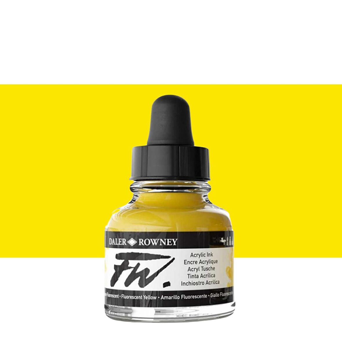 Daler Rowney FW Acrylic Artist Ink 29.5ml Fluorescent Yellow 681