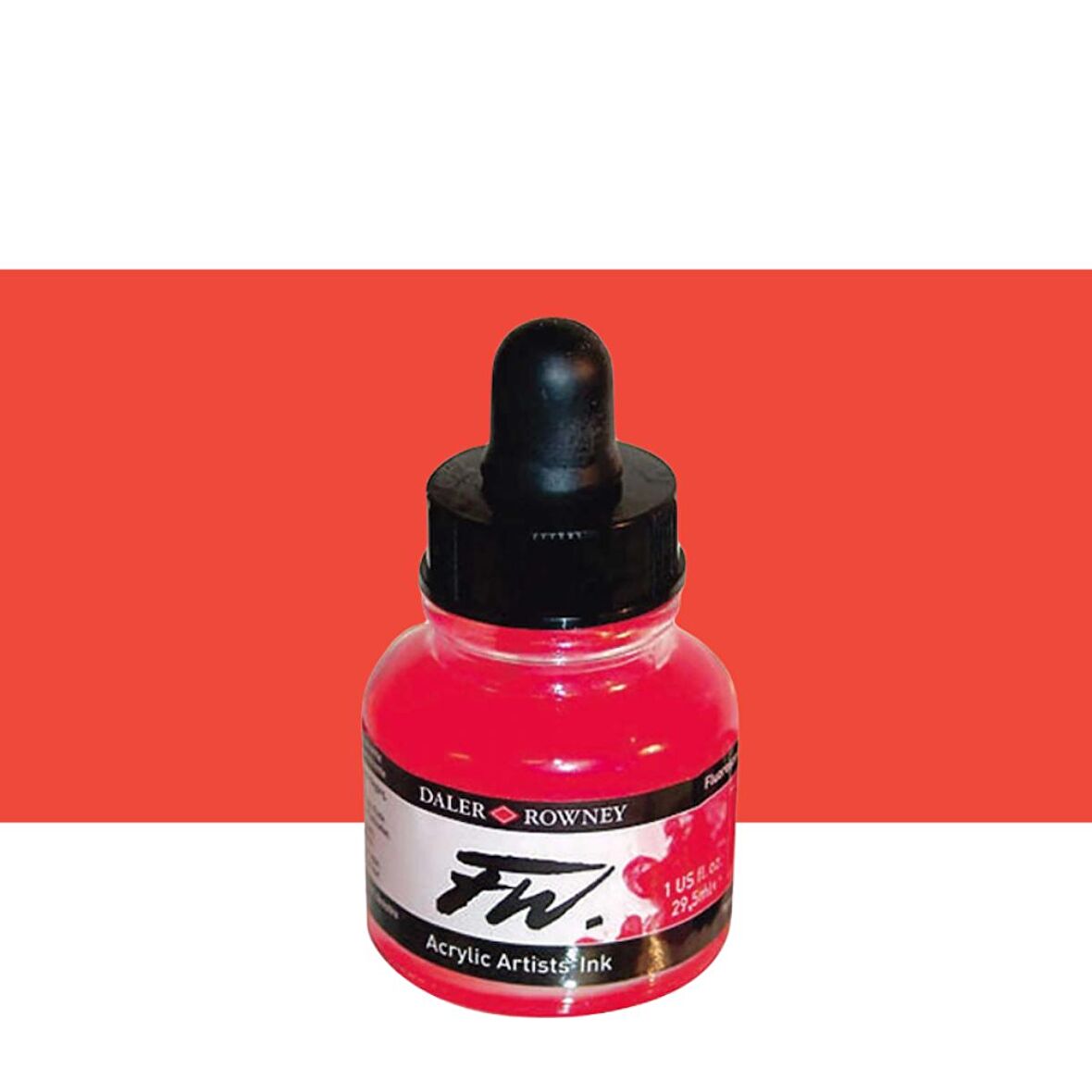 Daler Rowney FW Acrylic Artist Ink 29.5ml Fluorescent Red 544