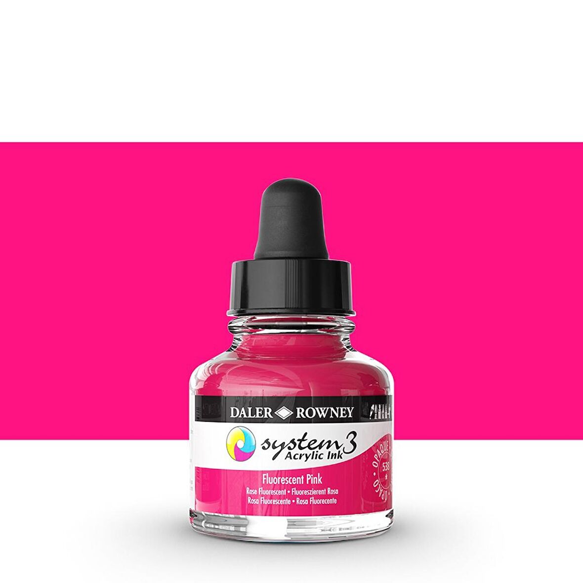 Daler Rowney System 3 Sıvı Akrilik Mürekkep Boya 29.5ml 538 Flourecent Pink