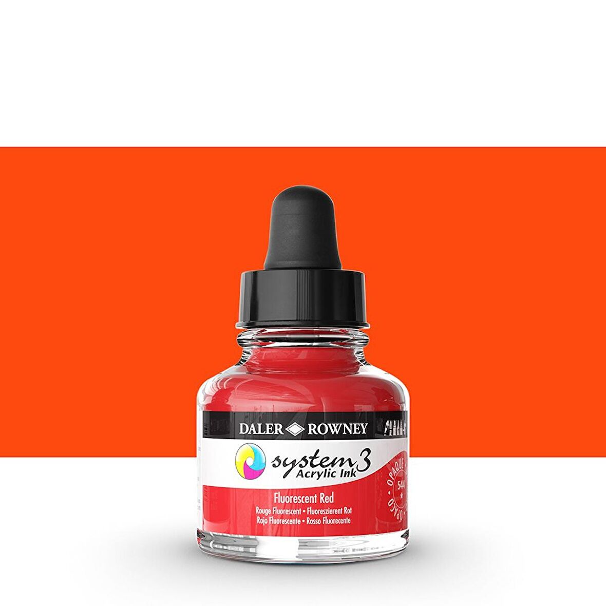 Daler Rowney System 3 Sıvı Akrilik Mürekkep Boya 29.5ml 544 Flourecent Red