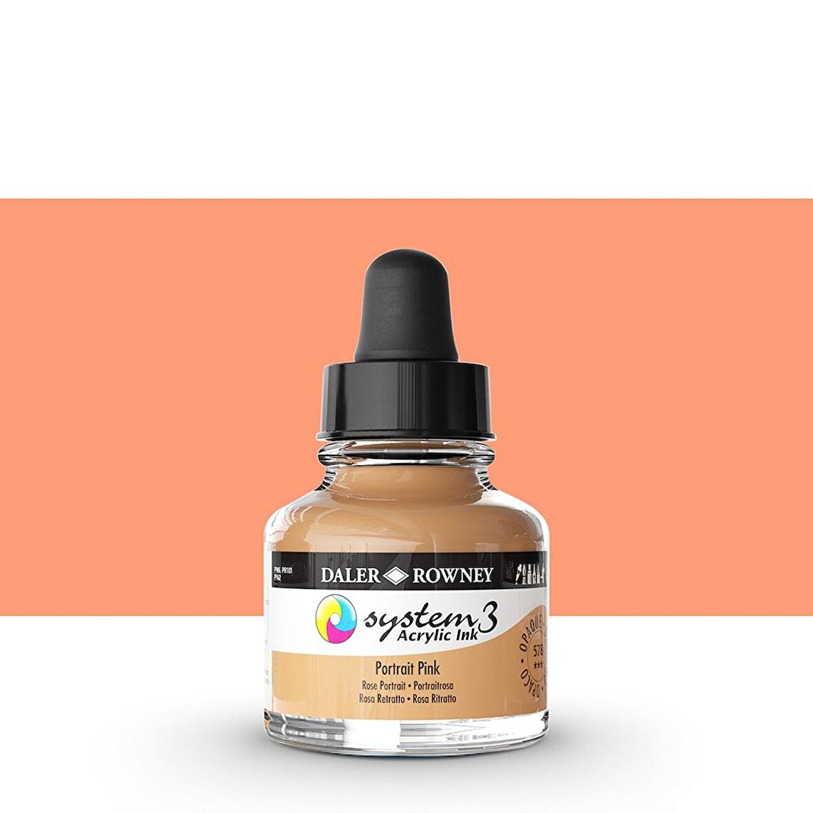 Daler Rowney System 3 Sıvı Akrilik Mürekkep Boya 29.5ml 578 Portrait Pink