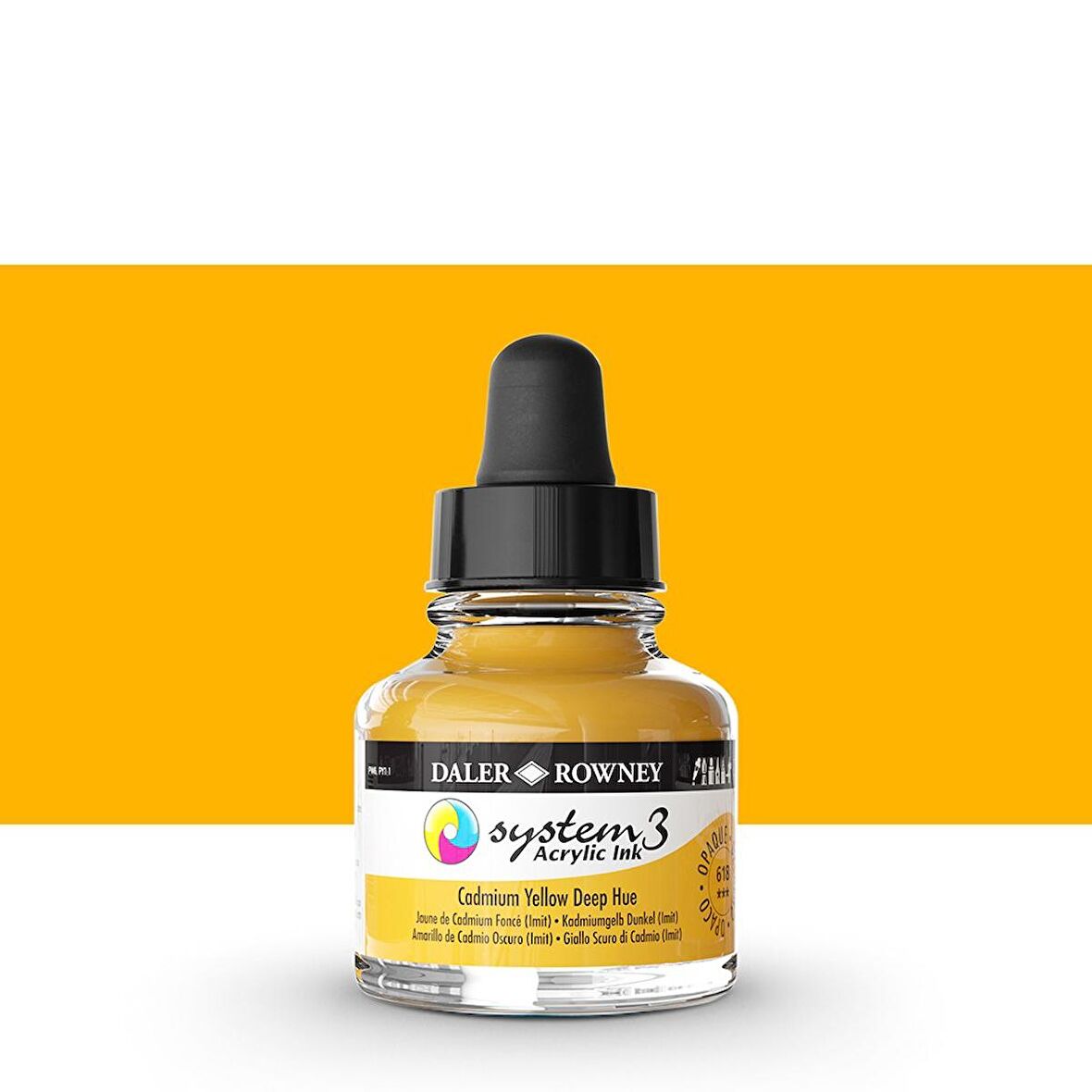 Daler Rowney System 3 Sıvı Akrilik Mürekkep Boya 29.5ml 618 Cadmium Yellow Deep Hue