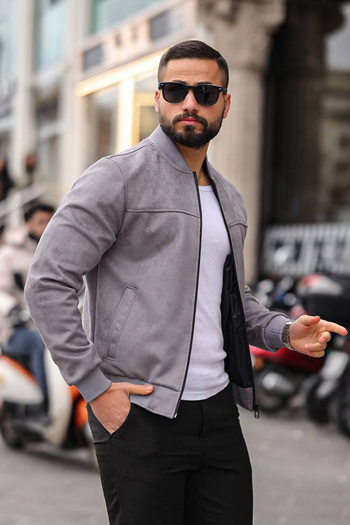 Unisex Süet Kolej Ceket - Günlük ve Spor Kombinlerin Vazgeçilmezi