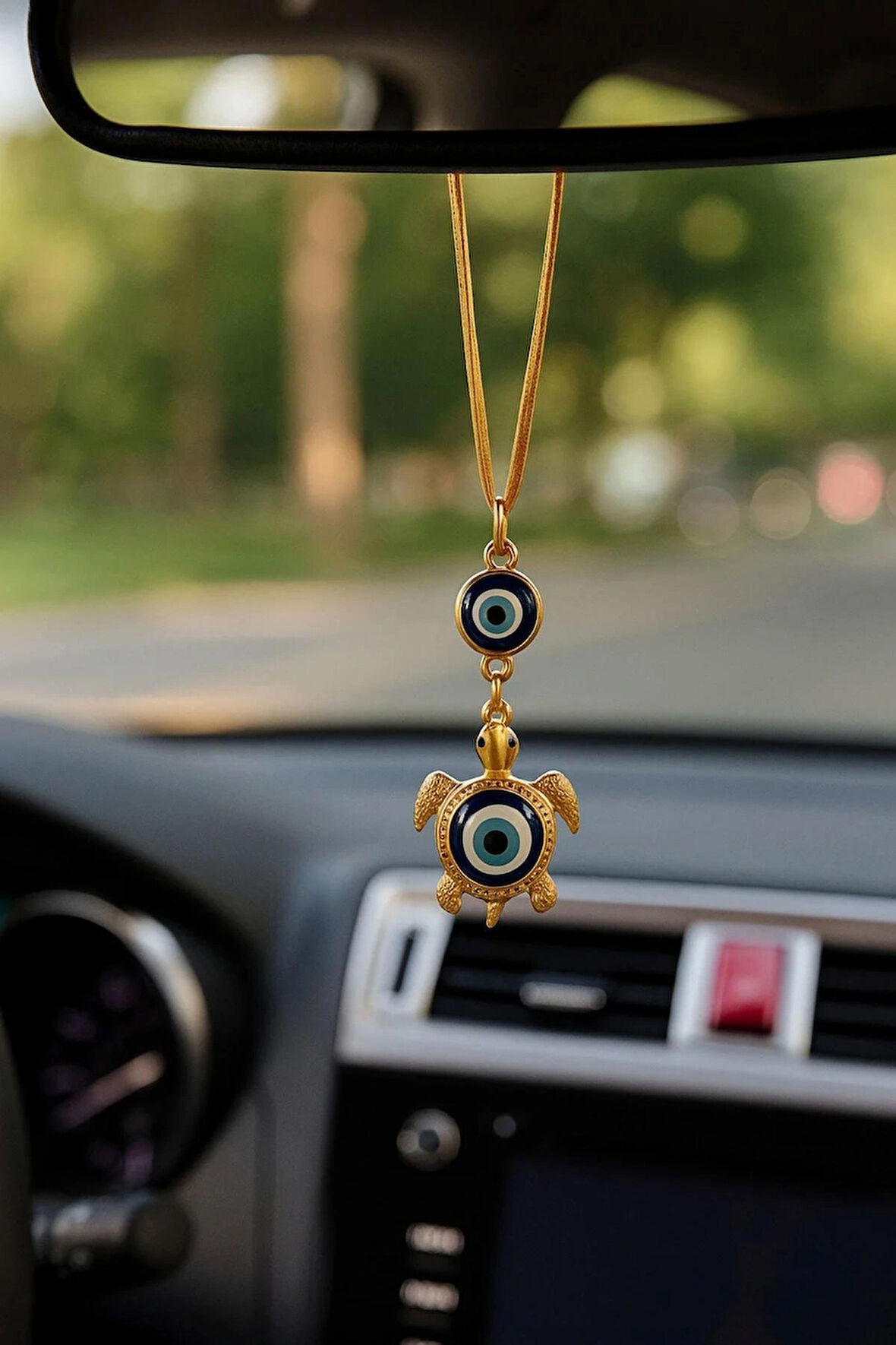 Nice For You Altın Renkli Kaplumbağa Nazar Boncuğu – Araba Dikiz Aynası ve Ev Dekoru Hediyelik Süs